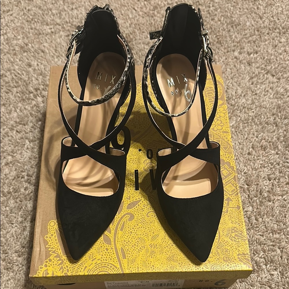 Mix No. 6 Black Strappy Heels